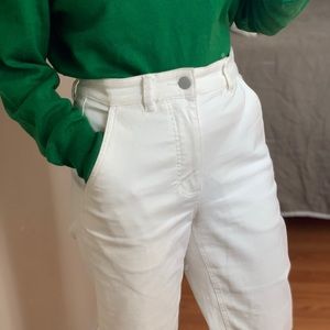 Everlane Straight Leg Crop Pant in Bone